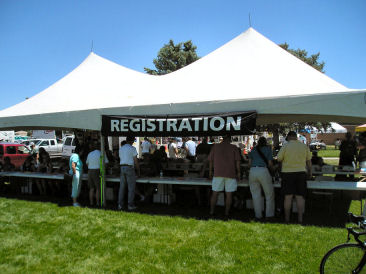 Registration tent