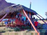 Long queues at restroom before climb